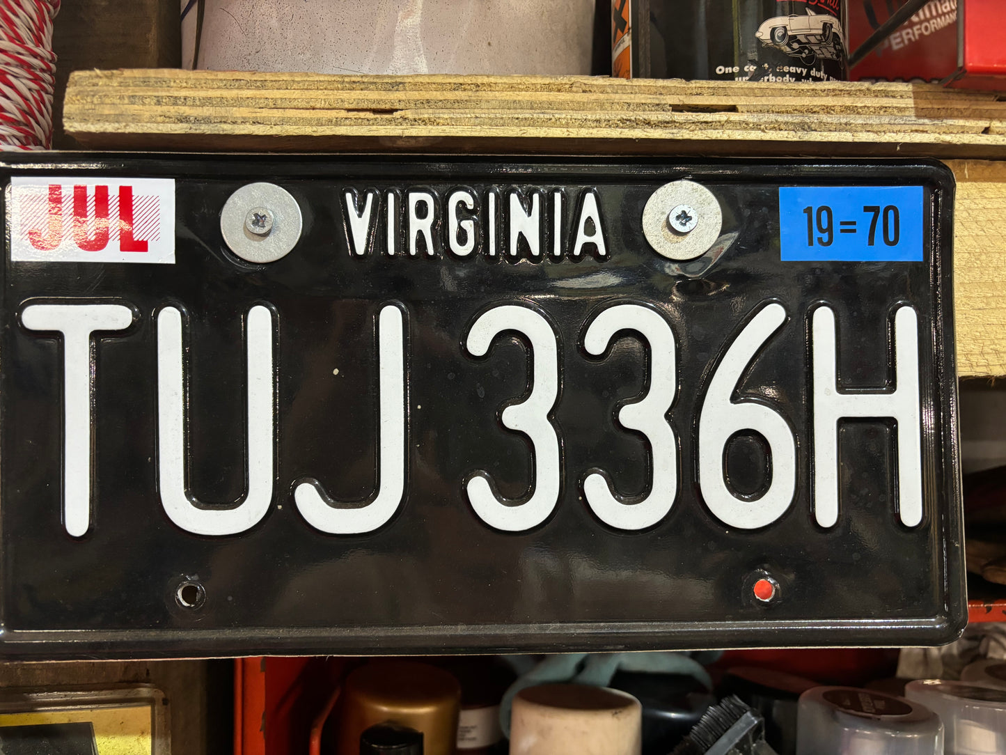 TUJ 336H Virginia License Plate