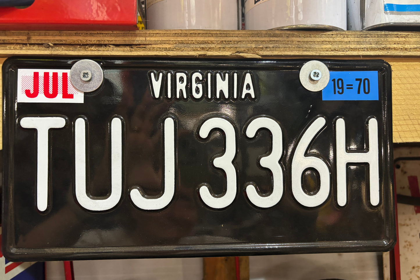 TUJ 336H Virginia License Plate