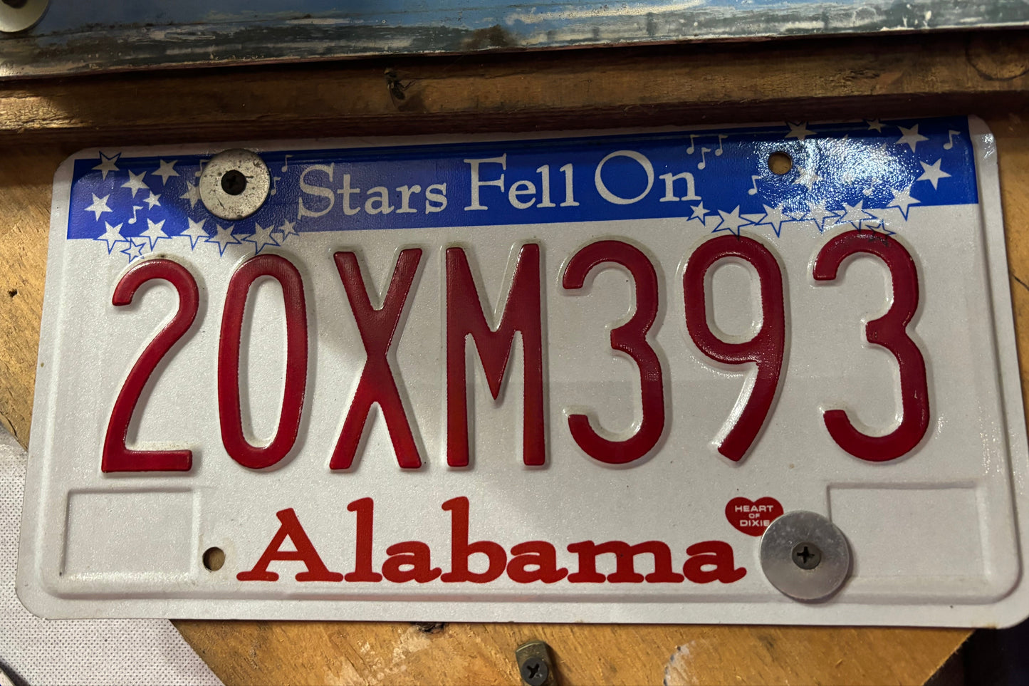 20XM393 Alabama License Plate