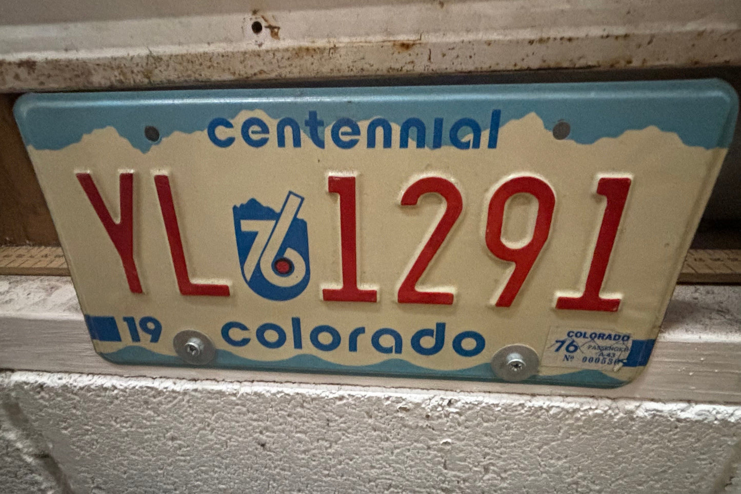 YL 1291 Colorado License Plate
