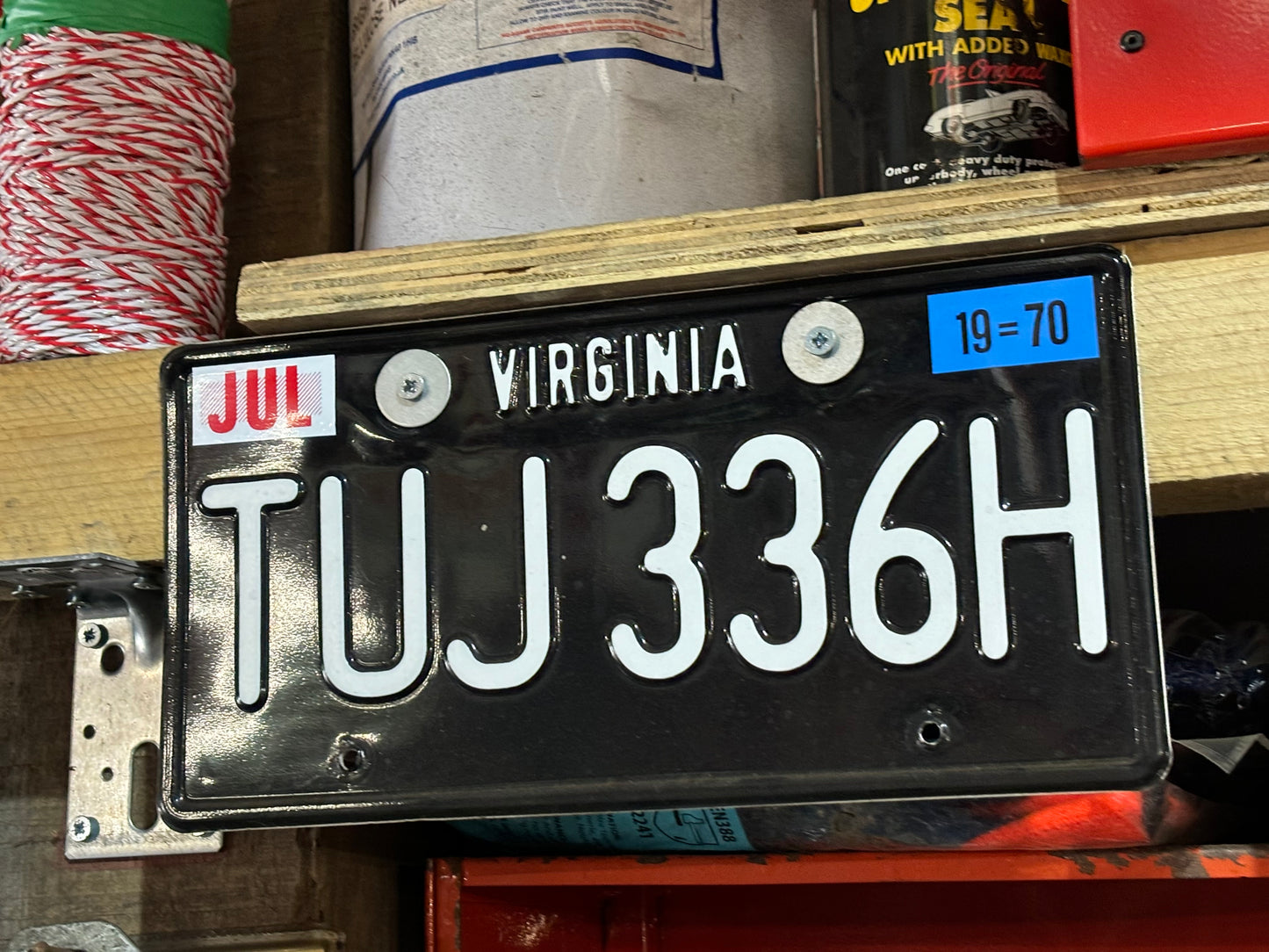 TUJ 336H Virginia License Plate