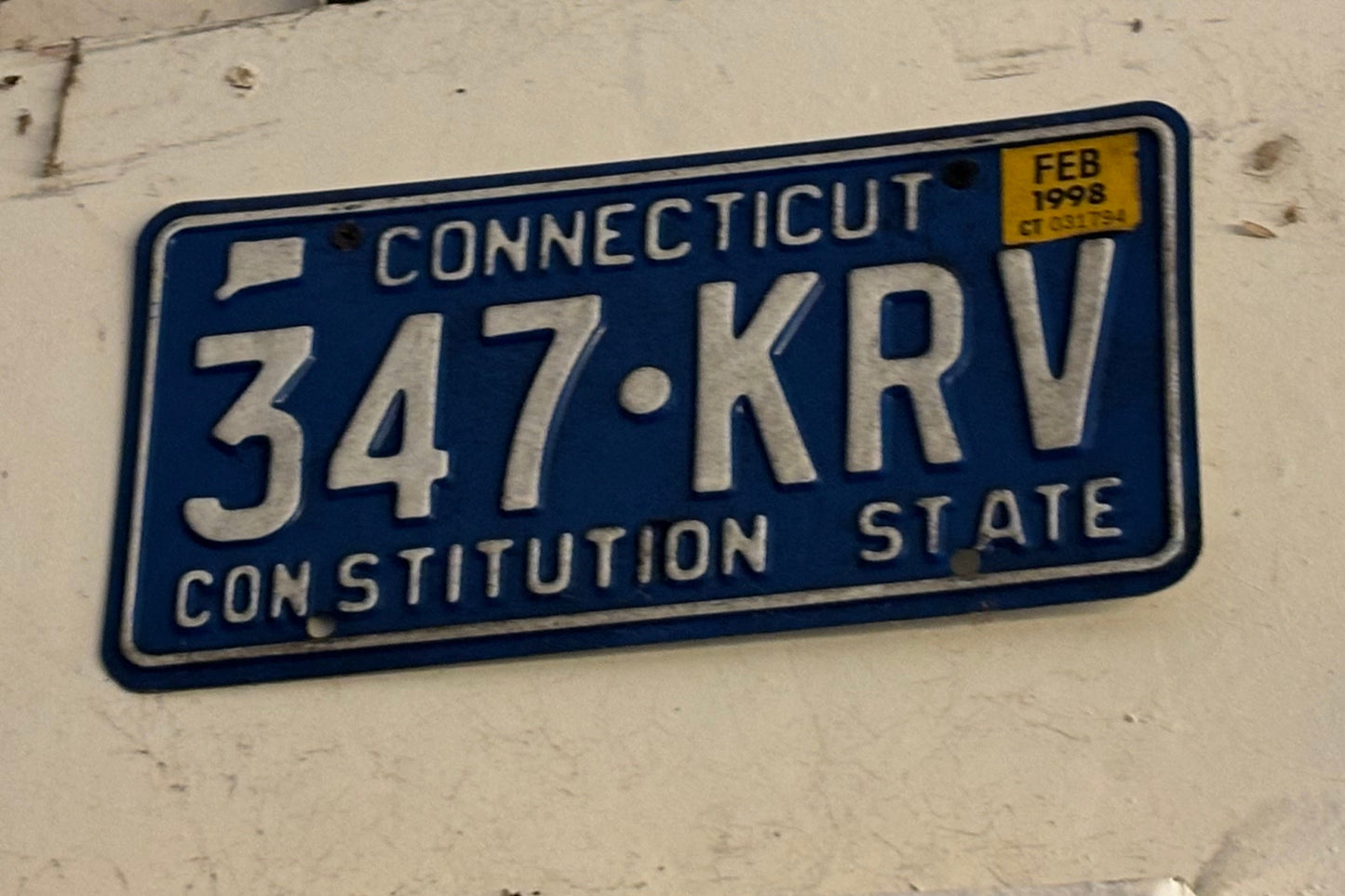 347 KRV Connecticut License Plates