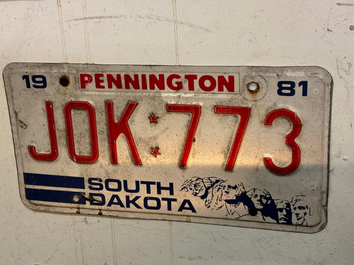 JOK 773 South Dakota License Plate