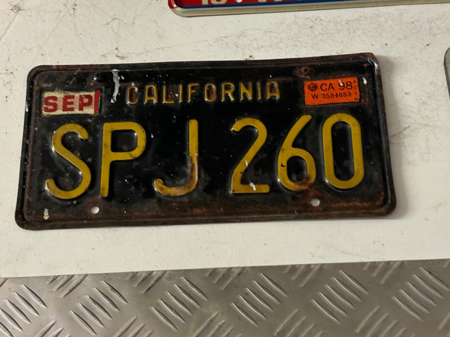 SPJ 260 California License Plate