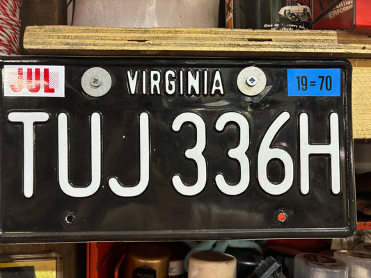 TUJ 336H Virginia License Plate