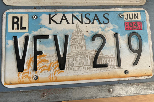 VFV 219 Kansas License Plate