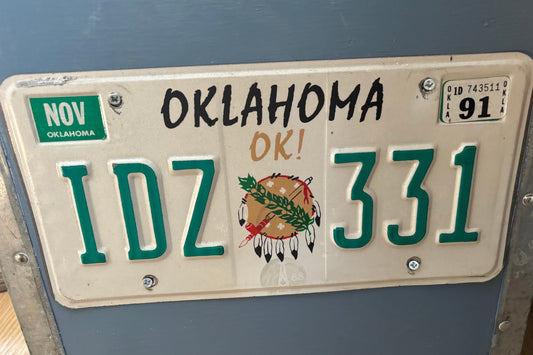 IDZ 331 Oklahoma License Plate