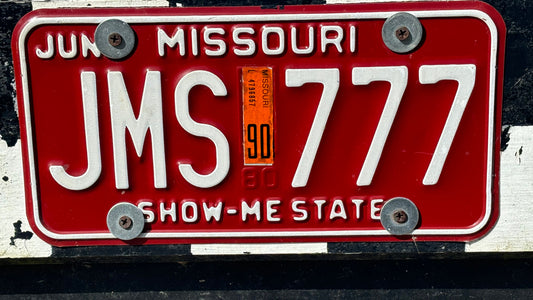 JMS 777 Missouri License Plate