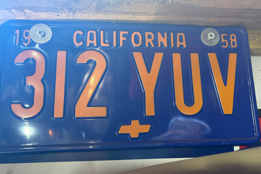 312 YUV California License Plate