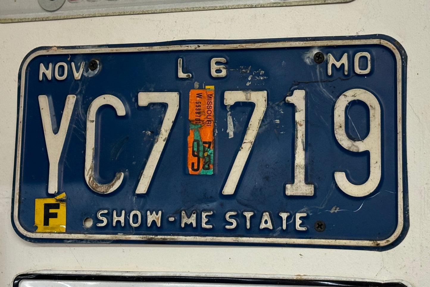 YC7 719 Missouri License Plates