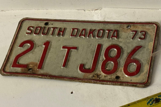 21 T J86 South Dakota License Plate