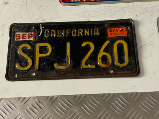 SPJ 260 California License Plate
