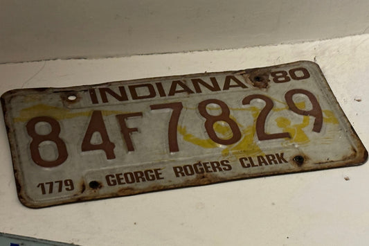 84 F 7829 Indiana License Plate