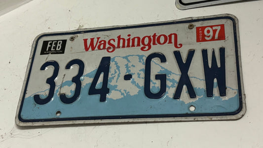 334 - GXW Washington  License Plate
